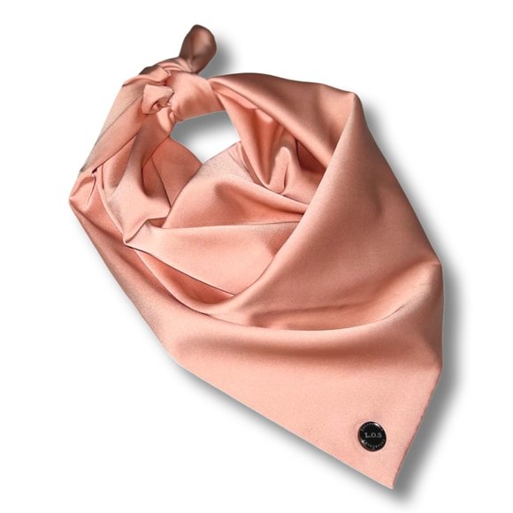 SILK SQUARE SCARF Peach - Picture 1 of 5